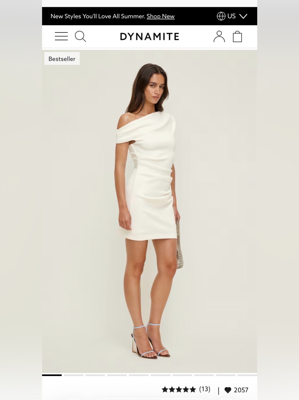 Dynamite Off-Shoulder White Mini Dress